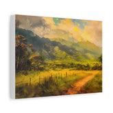 Landscape Canvas Print — Sunlit Country Path Matte Stretched Wall Art