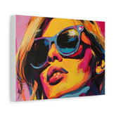 Pop Art Sunglasses Portrait Canvas - Colorful Modern Wall Art