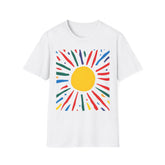 Sunburst Graphic T-Shirt — Colorful Retro Sun Design