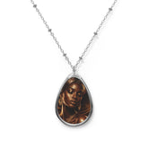 Oval Portrait Necklace — Elegant Teardrop Photo Pendant