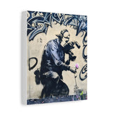 Graffiti Cameraman Canvas Print — Urban Street Art Wall Decor