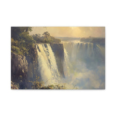 Waterfall Landscape Matte Canvas Print — Stretched 1.25"