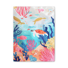 Underwater Sea Turtle Canvas Print — Colorful Coral Reef Wall Art