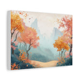 Autumn Mist Landscape Canvas - Stretched Matte Wall Art