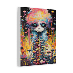 Psychedelic Mushroom Girl Matte Canvas Wall Art