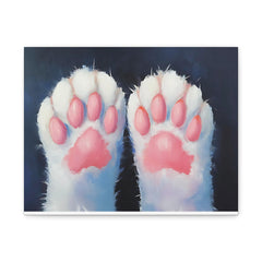 Cat Paw Canvas Print – Cute Pink Kitty Paw Wall Art, Matte Stretched Canvas