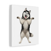 Playful Husky Canvas Print – Standing Siberian Dog Wall Art
