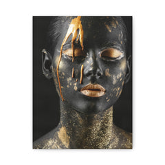 Gold Drip Portrait Canvas