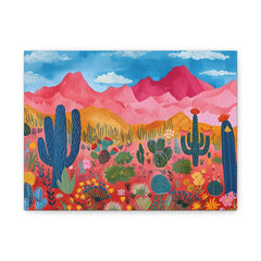 Colorful Desert Cactus Canvas Wall Art - Matte Stretched 1.25"
