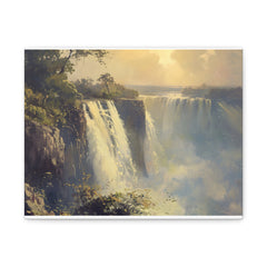 Waterfall Landscape Matte Canvas Print – Serene Nature Wall Art, Stretched 1.25"