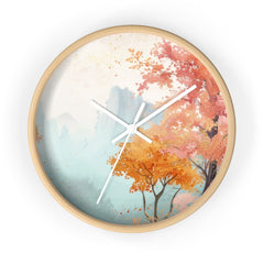 Autumn Mist Wall Clock — Tranquil Fall Landscape Decorative Clock