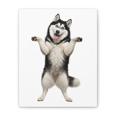 Playful Husky Canvas Print – Standing Siberian Dog Wall Art