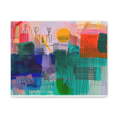 Abstract Sunscape Matte Canvas Print — Colorful Modern Wall Art
