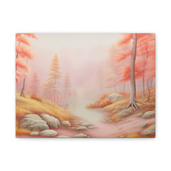 Pink Autumn Forest Canvas Print — Matte Stretched Wall Art