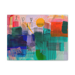 Abstract Sunscape Matte Canvas Print — Colorful Modern Wall Art