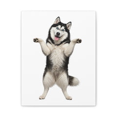 Playful Husky Canvas Print – Standing Siberian Dog Wall Art