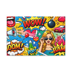Pop Art Comic Canvas Print — WOW! BAM! Stretched Wall Art