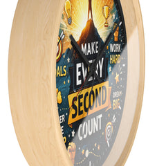 Motivational Wall Clock — “Make Every Second Count” Inspirational Office Clock