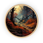 Forest Path Wall Clock — Autumn Woodland Landscape Decorative Wall Clock