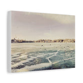 Winter Seascape Matte Canvas Print — Stretched 1.25" Coastal Wall Art