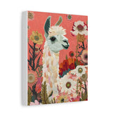 Floral Llama Matte Canvas Print