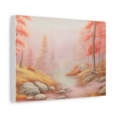 Pink Autumn Forest Canvas Print — Matte Stretched Wall Art