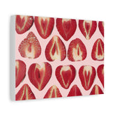 Strawberry Heart Pattern Matte Canvas Wall Art