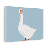 White Goose Canvas Wall Art — Minimal Farm Animal Print