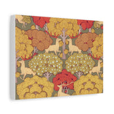 Autumn Deer Forest Canvas Wall Art — Rustic Fall Woodland Stag Print, Matte Stretched 1.25"