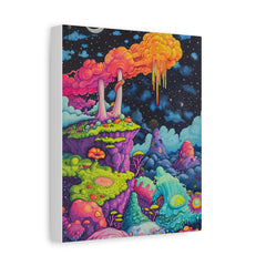 Psychedelic Fantasy Canvas Art - Colorful Surreal Landscape Matte Stretched Print