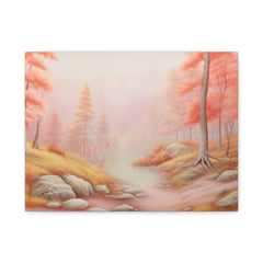 Pink Autumn Forest Canvas Print — Matte Stretched Wall Art