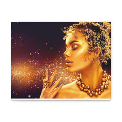 Golden Goddess Matte Canvas Print — Luxe Portrait Wall Art