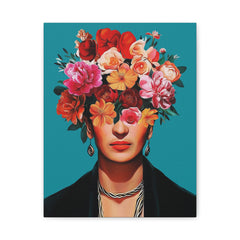 Frida Floral Portrait Canvas