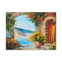 Mediterranean Seaside Canvas Print — Stretched Matte Wall Art