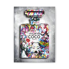 Graffiti Coco Perfume Bottle Canvas Wall Art — Vibrant Pop Art Home Decor