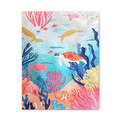 Underwater Sea Turtle Canvas Print — Colorful Coral Reef Wall Art