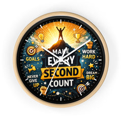 Motivational Wall Clock — “Make Every Second Count” Inspirational Office Clock