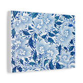 Blue Floral Canvas Wall Art — Matte Stretched Canvas 1.25"