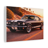 Classic Mustang Sunset Canvas Print — Vintage Muscle Car Wall Art