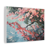 Cherry Blossom Reflection Matte Canvas Print — Stretched Wall Art