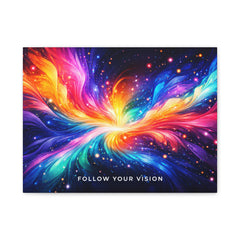 Follow Your Vision Matte Canvas Wall Art - Vibrant Abstract Galaxy Stretch