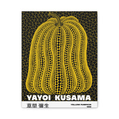 Yayoi Kusama Yellow Pumpkin Canvas Art – Modern Pop Art Wall Decor, Stretched Matte Print