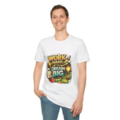 Work Hard Dream Big T-Shirt — Motivational Graphic Tee for Entrepreneurs & Students