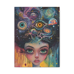 Surreal Cosmic Girl Matte Canvas Art – Stretched 1.25"