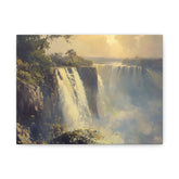Waterfall Landscape Matte Canvas Print – Serene Nature Wall Art, Stretched 1.25"