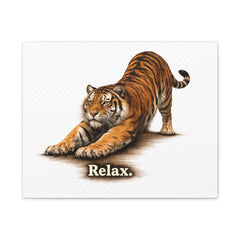 Relaxing Tiger Matte Canvas Wall Art — Stretched 1.25"