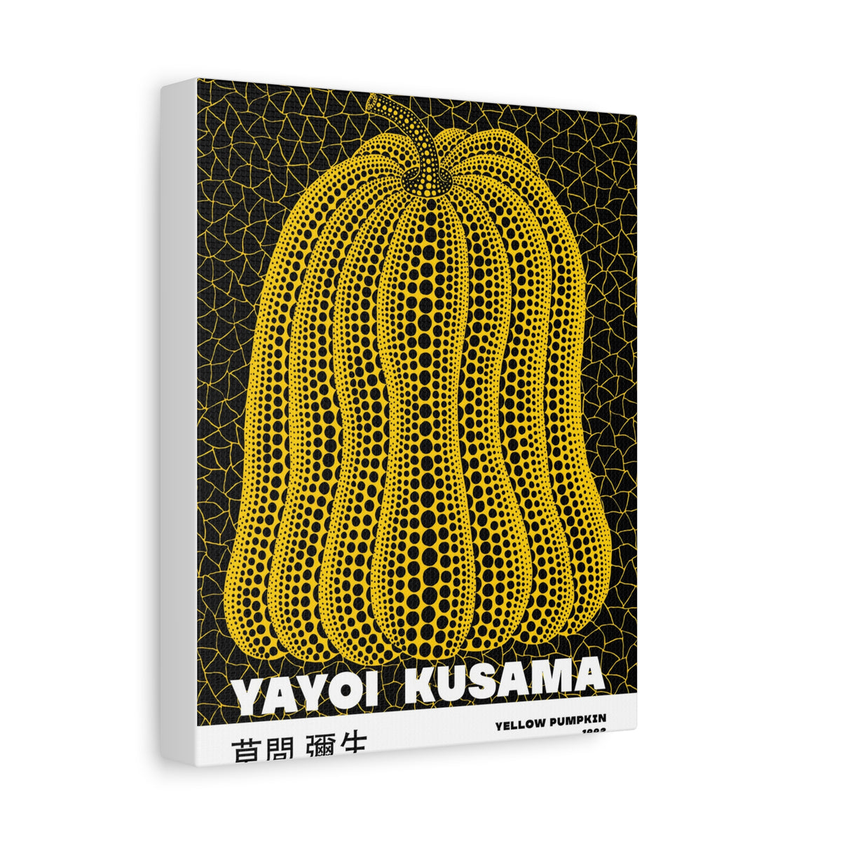 Yayoi Kusama Yellow Pumpkin Canvas Art – Modern Pop Art Wall Decor, Stretched Matte Print