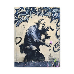 Graffiti Cameraman Canvas Print — Urban Street Art Wall Decor
