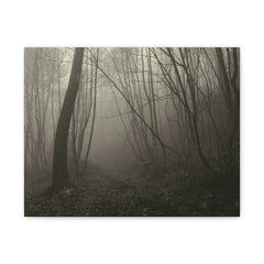 Foggy Forest Matte Canvas Wall Art — Moody Woodland Photography Print