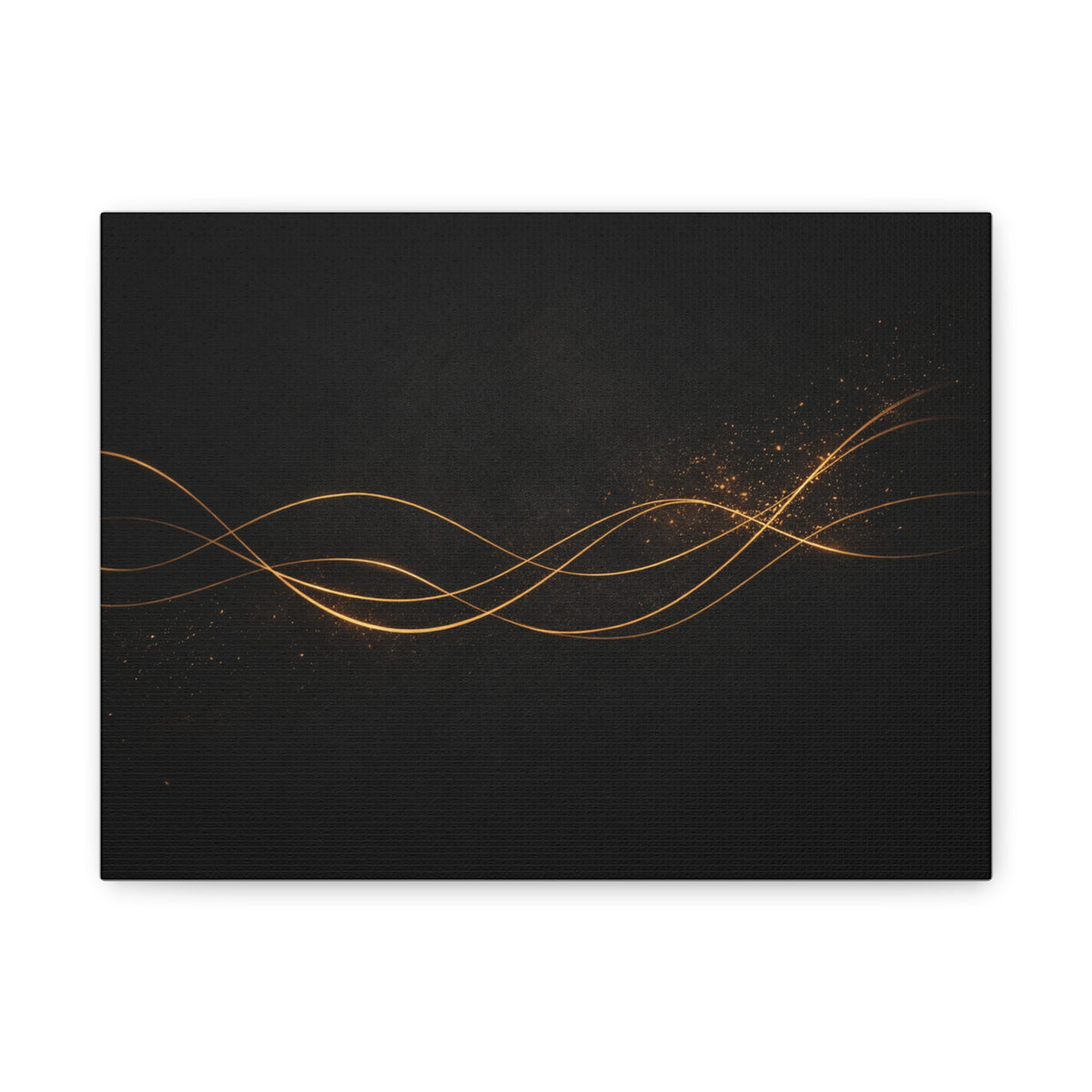 Golden Wave Abstract Canvas Print — Matte Stretched Wall Art